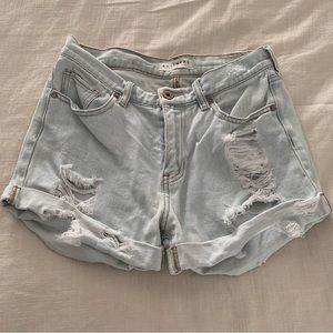 Pacsun Light Wash Bullhead Denim Boyfriend Shorts